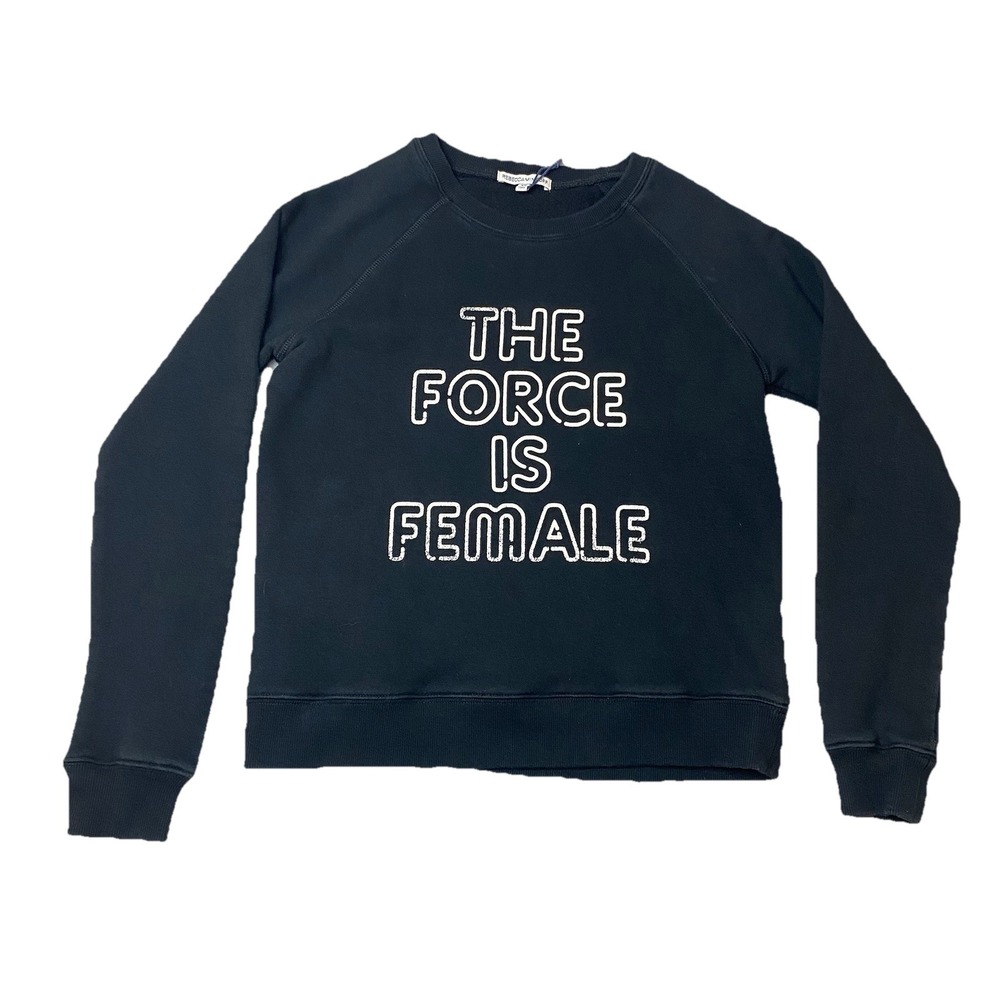 Rebecca Minkoff Sweatshirt Women's XS Pullover "The Force Is Female" Black
